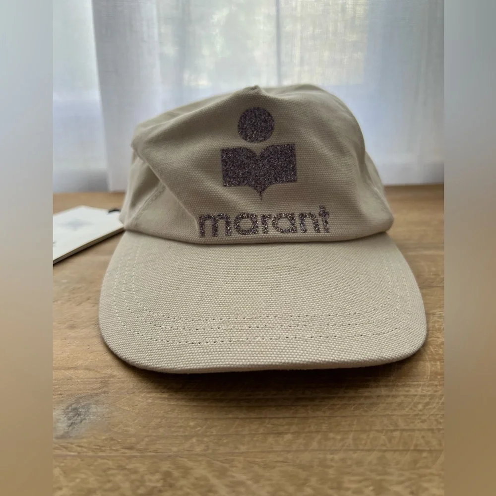 Isabel Marant The Tyron baseball cap in beige with glitter multicolor New